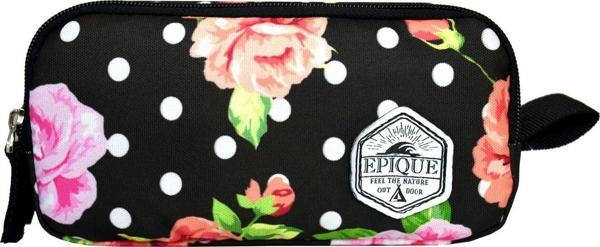 Epique Siyah Gül Desenli Çift Bölmeli Kalemlik - Kız Çocuk - Image 1