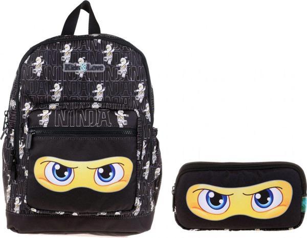 Kaukko Kids&Love Sarı Siyah Ninja İlkokul Çanta ve Kalemlik Seti - Erkek Çocuk - Image 1