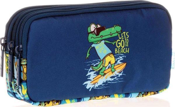 Kids&Love Üç Bölmeli Erkek Çocuk Kalem Çantası - Lacivert Timsah Kalemlik - Image 1