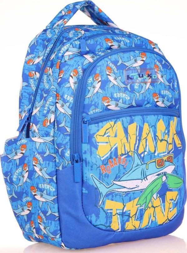 Kaukko Kids Mavi Balina Erkek Çocuk Okul Sırt Çantası - Image 1