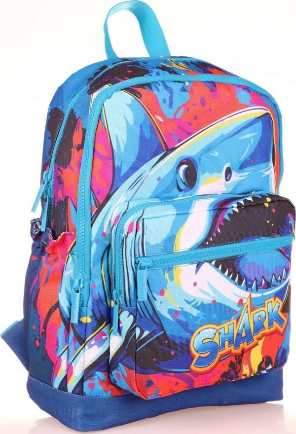 Kaukko Kids Mavi Köpekbalığı Erkek Çocuk Okul Sırt Çantası - Image 1