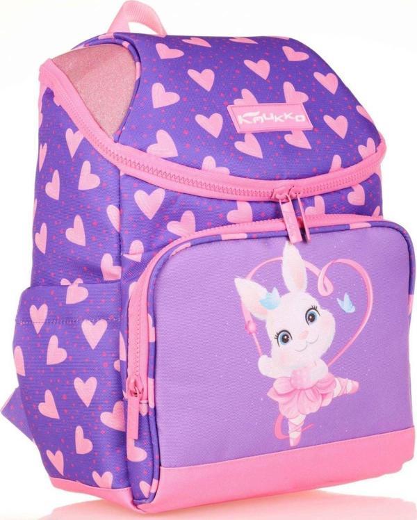 Kaukko Kids Mor Sevimli Tavşan Kız Çocuk Okul Sırt Çantası - Özel Tasarım - Image 1