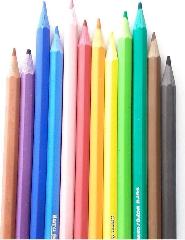 Bu-Bu Kuru Boya Kalemi Woodfree Tüp 12 Renk Bubu-Kur003 - Image 1