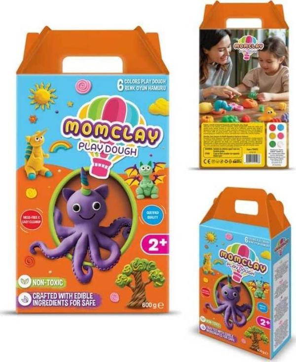 Momclay Play Dough Doğal Oyun Hamuru 6 Renk X 100 Gram 30000810 - Image 1