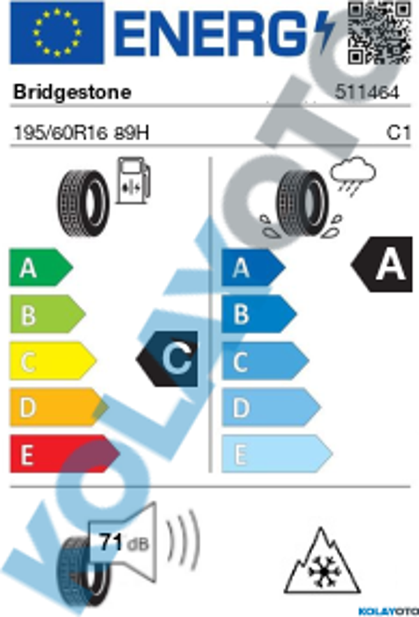 Bridgestone Blizzak LM005 195/60R16 89H (Kış) (2022) - Image 1