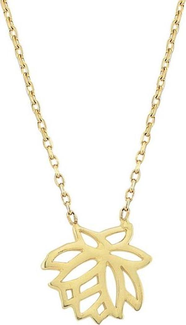 Glorria Altın Lotus Çiçeği Kolye - Image 1