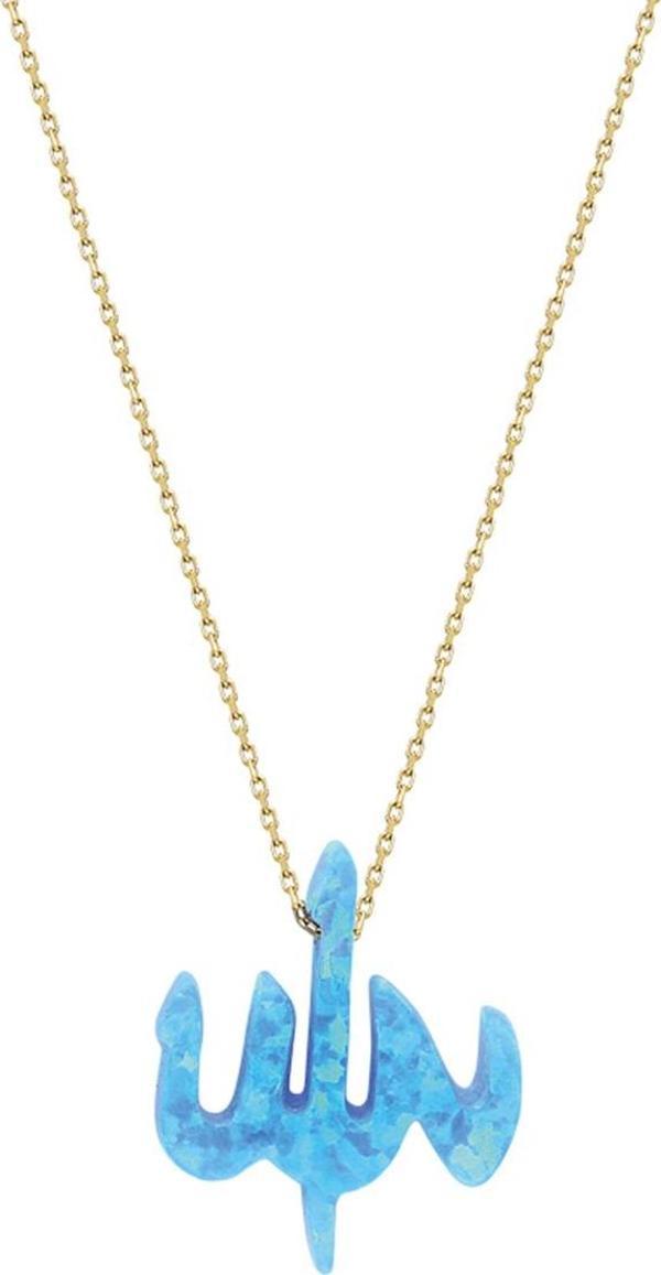 Glorria Altın Opal Allah Kolye - Image 1