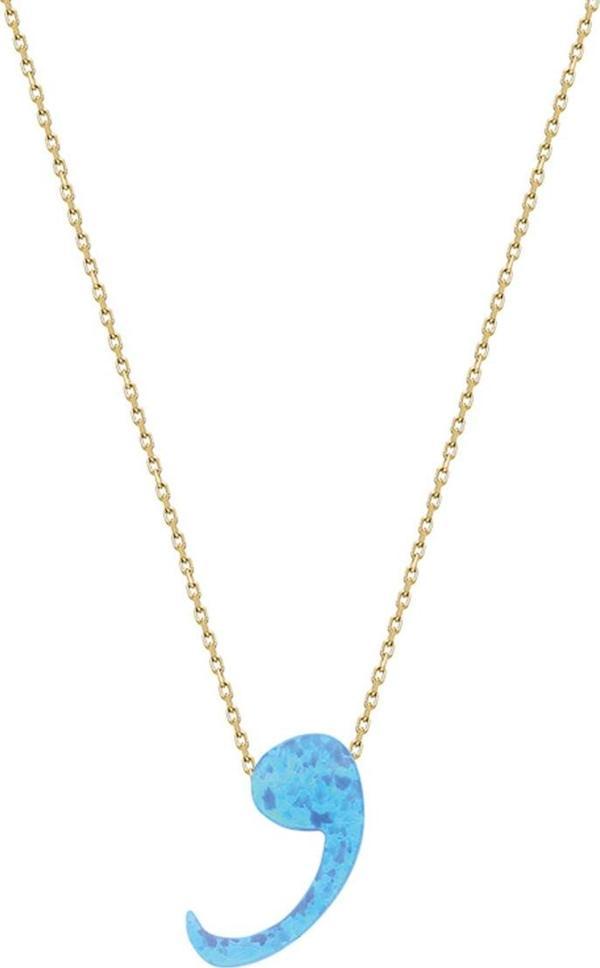 Glorria Altın Opal Vav Kolye - Image 1