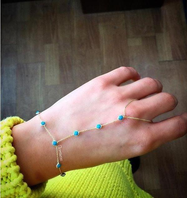 Glorria Altın Firuze Taşlı Şahmeran Bileklik - Image 1