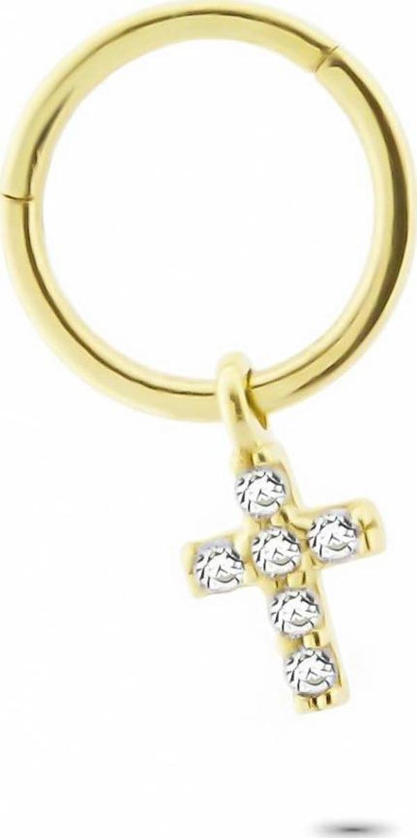 Glorria Altın Haç Halka Piercing - Image 1