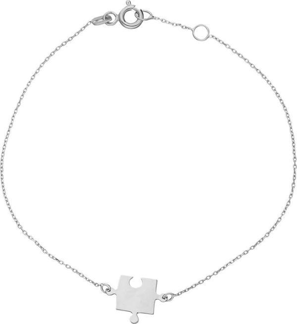 Glorria Altın Beyaz Puzzle Bileklik - Image 1