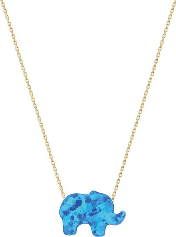 Glorria Altın Opal Fil Kolye - Image 1