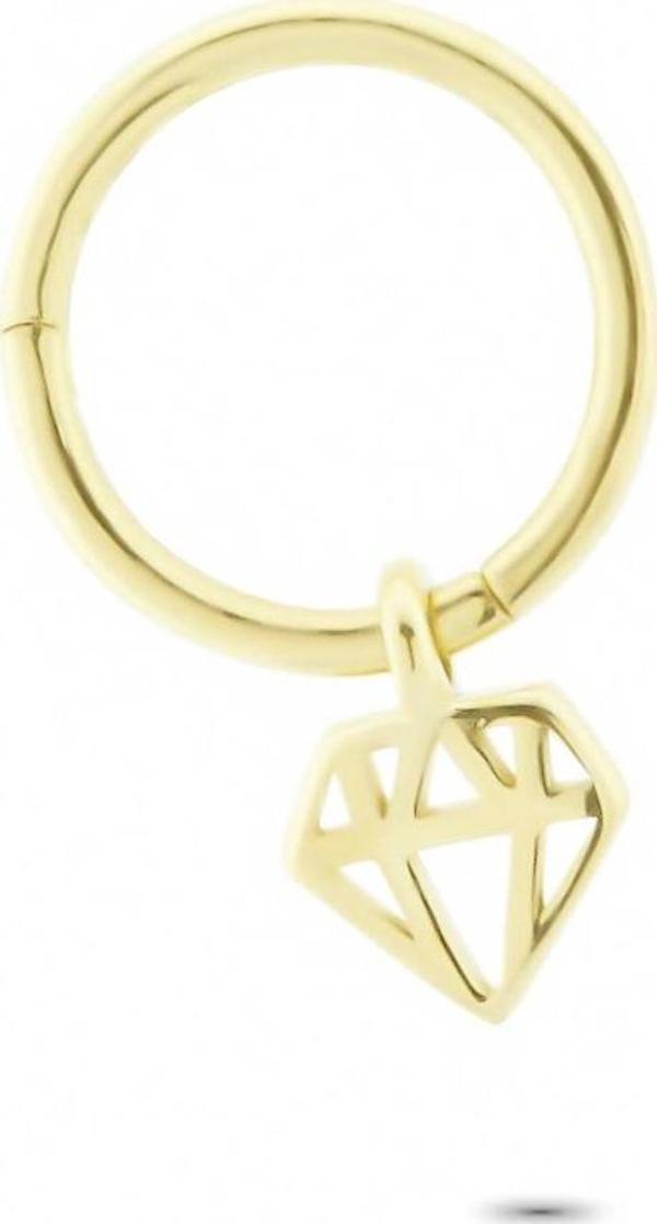 Glorria Altın Elmas Halka Piercing - Image 1