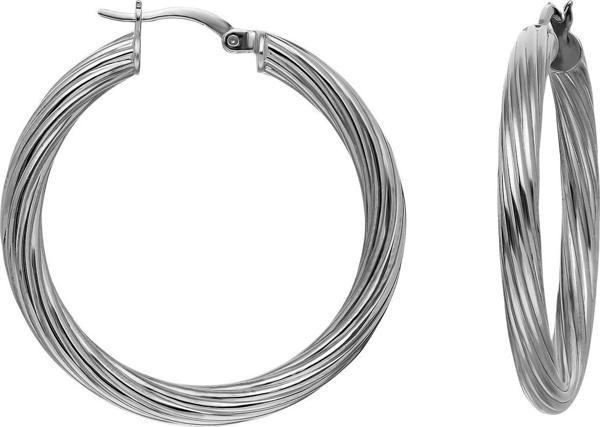 Glorria Gümüş 3 cm Burgu Halka Küpe - Image 1