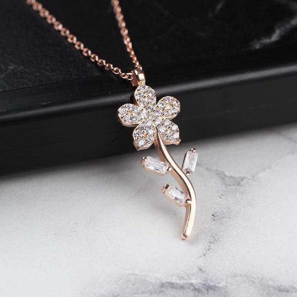 Glorria Gümüş Çiçek Kolye - Image 1