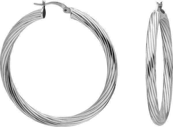 Glorria Gümüş 4 cm Burgu Halka Küpe - Image 1