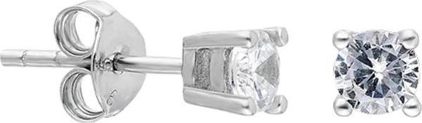 Glorria Gümüş 4 mm Tek Taş Küpe - Image 1