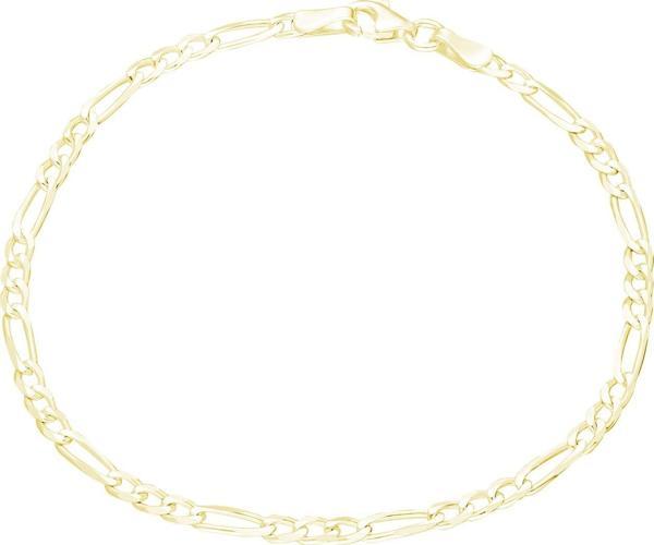 Glorria Gümüş Sarı Figaro Zincir Bileklik - Image 1