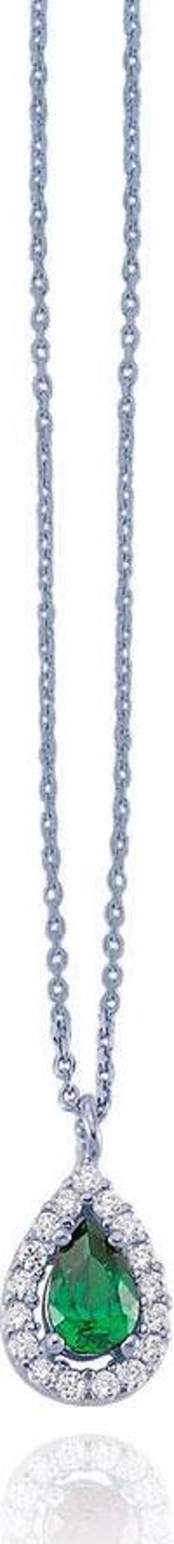 Glorria Gümüş Damla Taş Kolye - Image 1