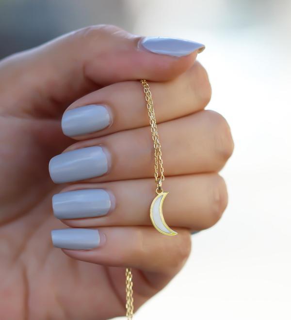 Glorria Gümüş Sedefli Hilal Kolye - Image 1