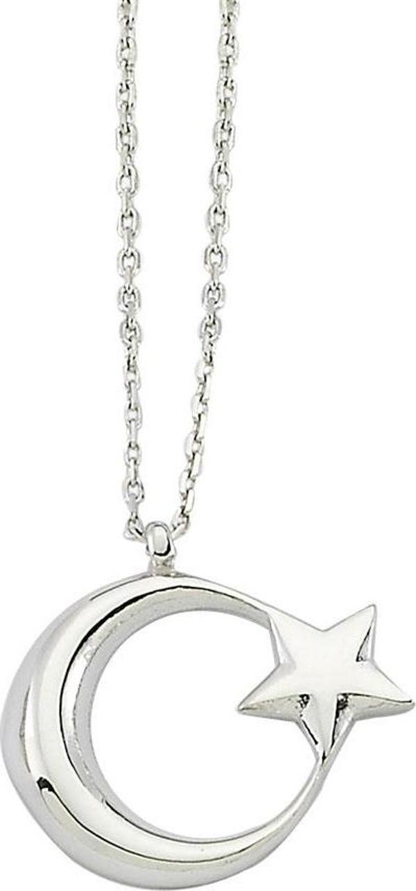 Glorria Gümüş Ay Yıldız Kolye - Image 1