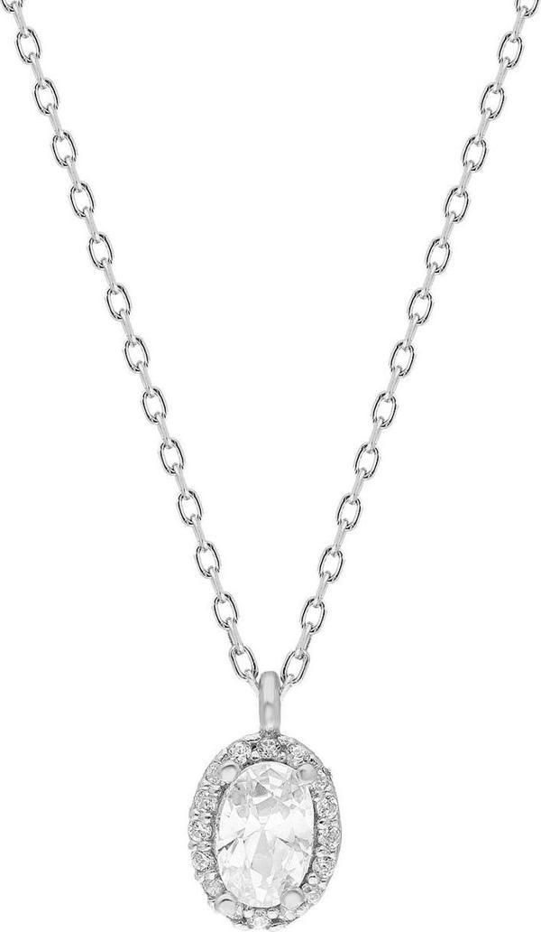 Glorria Gümüş Oval Anturaj Kolye - Image 1