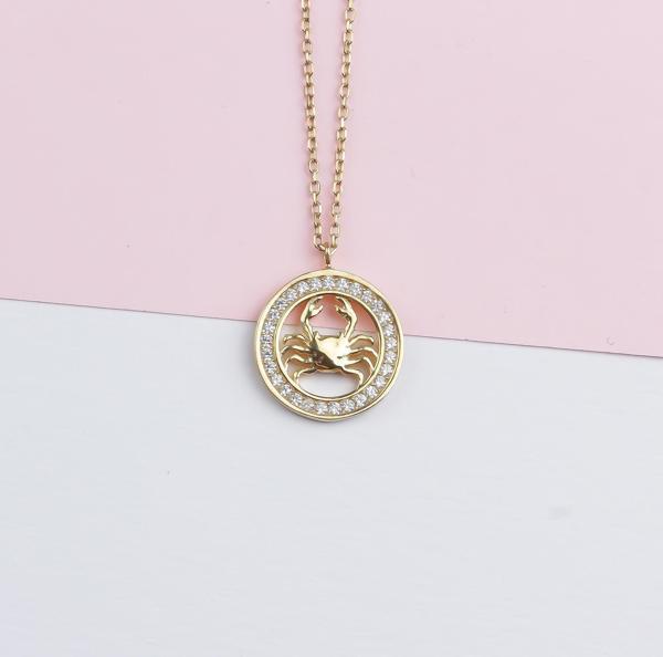 Glorria Gümüş Yengeç Burcu Kolye - Image 1