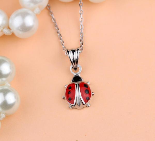 Glorria Gümüş Uğur Böceği Kolye - Image 1