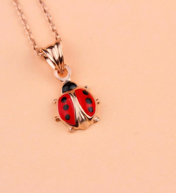 Glorria Gümüş Uğur Böceği Kolye - Image 1