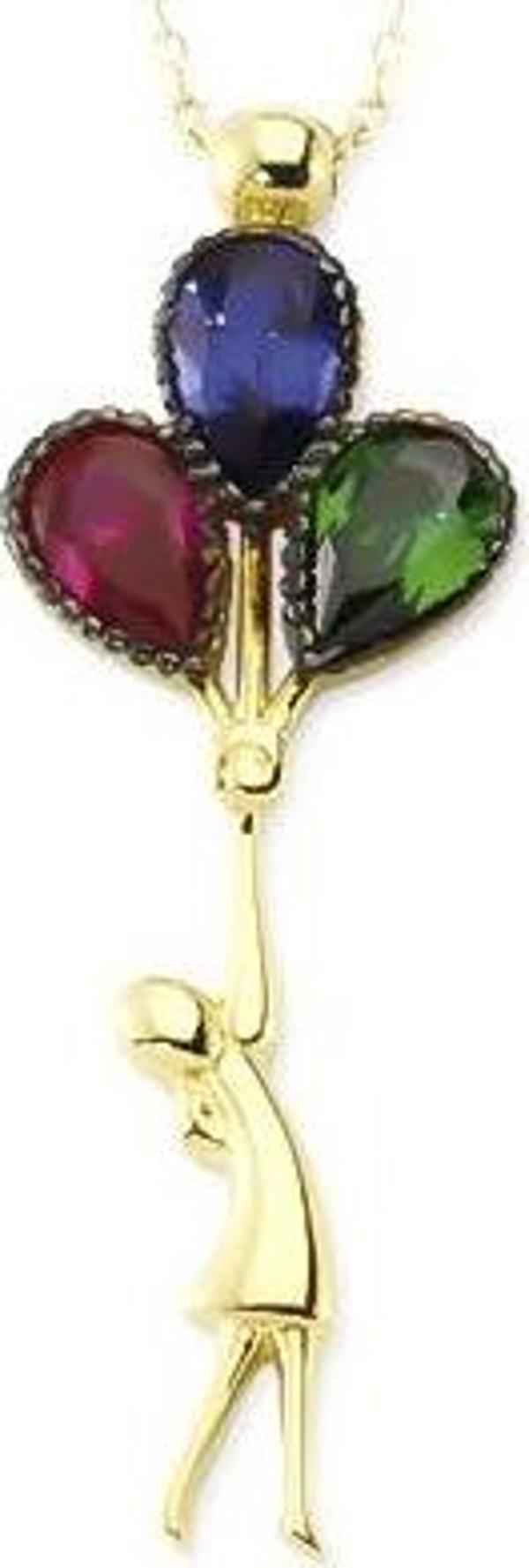 Glorria Altın Çocuk Balon Kolye - Image 1