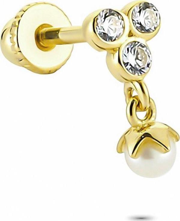 Glorria Altın İnci Üç Taş Helix Piercing - Image 1
