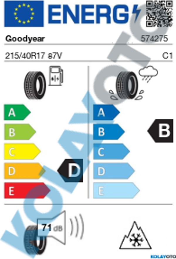Goodyear UltraGrip Performance + 215/40R17 87V XL (Kış) (2023) - Image 1