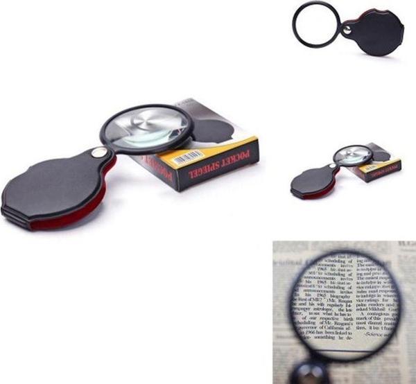 5X 60Mm Cam Optik Lens Katlabilir Deri Kaplamalı Cep Büyüteç Xx1051 - Image 1