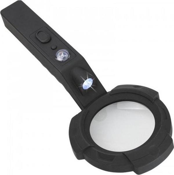 7 Led Aydınlatma Fener Pusula 4X Büyütme Okuma Büyüteç  Th-600557 - Image 1