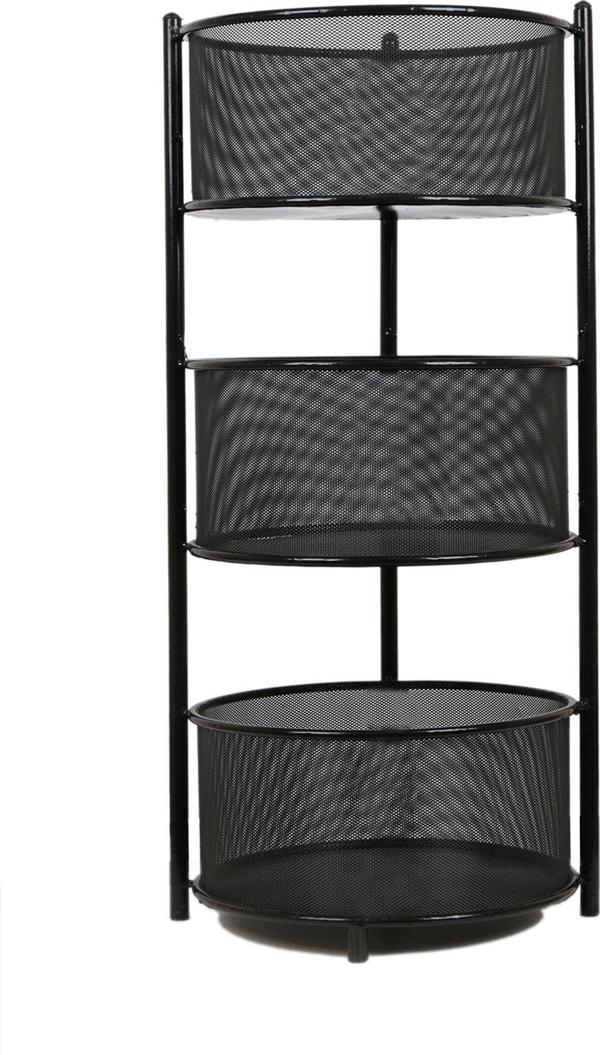 TRENDESK 3 Katlı Siyah Metal Patates Soğan Sebze,meyve Sepeti Sebzelik - Image 1