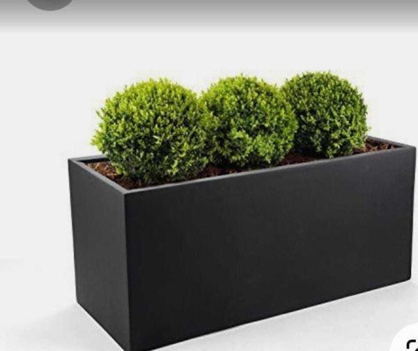 TRENDESK Galvaniz Sınır Saksılık, Çiçeklik ,çiçek Standı Texture Mat Siyah 25*60*50 - Image 1