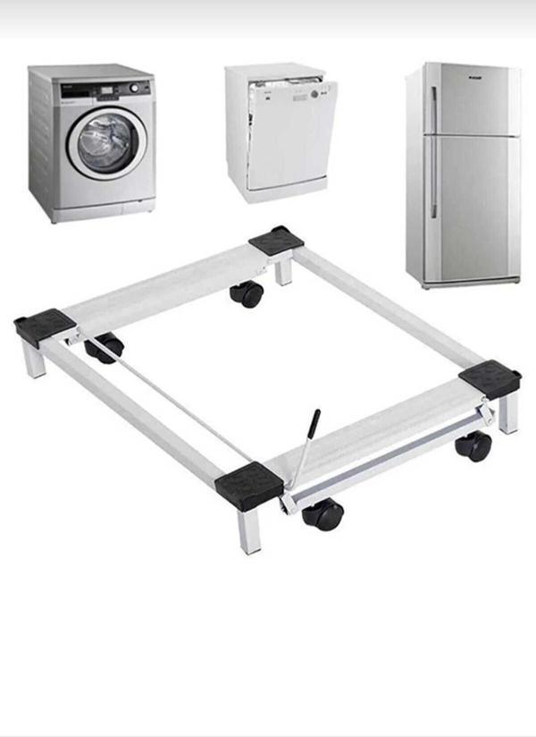 TRENDESK Metal Beyaz Eşya Altlığı  Çeksür makine Altlığı Tekerlekli 60*51 - Image 1