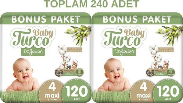 Baby Turco 4 Numara Maxi 120x2 Toplam 240 Adet - Image 1