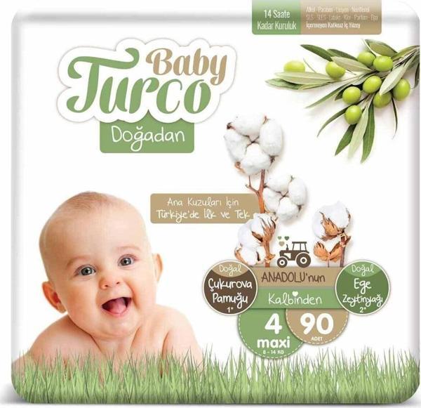 Baby Turco Doğadan 4 Numara Maxi 90 Adet - Image 1