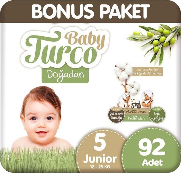 Baby Turco Doğadan Bonus Paket Bebek Bezi 5 Beden 92 Adet - Image 1