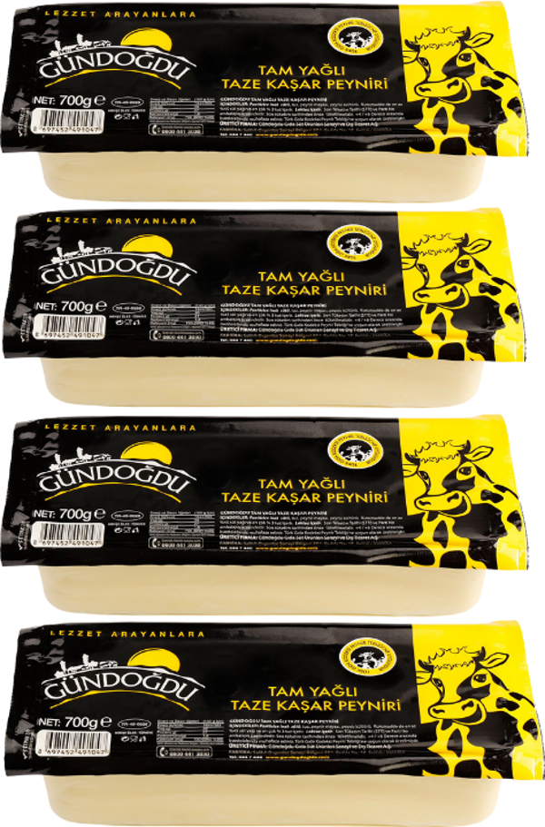 Gündoğdu Taze Kaşar Peyniri 700 gr 4'lü - Image 1