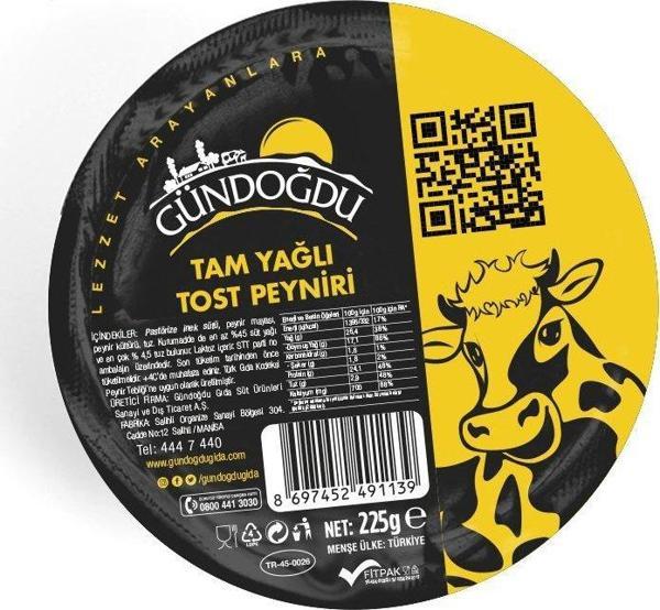 Gündoğdu Tost Peyniri 225 gr - Image 1