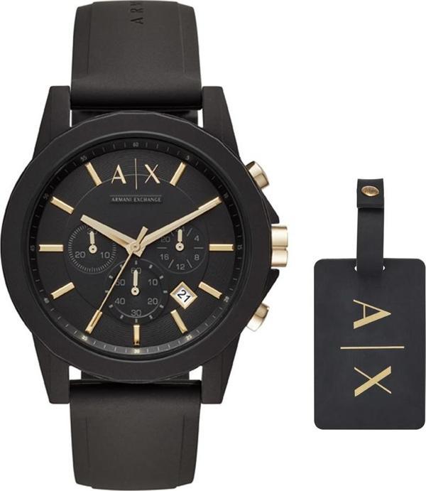Armani Exchange AX7105 Erkek Set Kol Saati ve Valiz Etiketi - Image 1