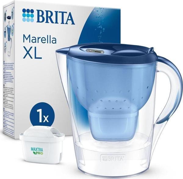 BRITA Marella XL 1x Maxtra Pro All-In-1 Filtreli Su Arıtma Sürahisi - Mavi, 3,5 lt - Image 1