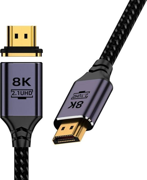 Coofbe Örgü Kopmaz Kablo Moknatıslı Başlık 2Mt 8K 60Hz HDMI Kablo Görüntü Aktarım Kablosu 7680x4320 - Image 1