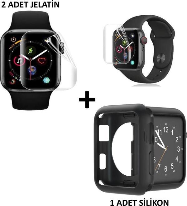 Watch 9 45mm Uyumlu  2 Adet Şeffaf koruyucu Nano Jelatin+Silikon Kılıf  Tam koruma - Image 1