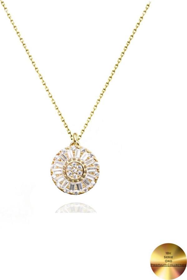 18k Serie Oro Baget Halka Minimal Kadın Gümüş Kolye - Image 1