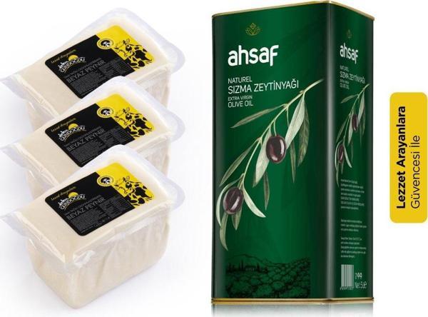 Uyumlu Lezzetler Paketi (Klasik Beyaz Peynir 650gr 3’lü + Naturel Sızma Zeytinyağı 5 lt) - Image 1