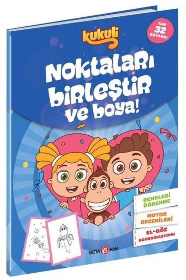 Kukuli - Noktaları Birleştir ve Boya! Mavi Kapak - Beta Kids - Image 1