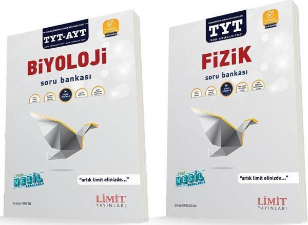 Limit Yayınları TYT Fizik ve TYT AYT Biyoloji Soru Bankası 2 Kitap Set - Limit Yayınları - Image 1